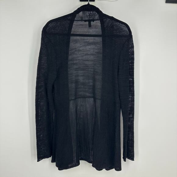Eileen Fisher Womens M Open Cardigan Linen Blend Lagenlook Minimalist Casual - Picture 4 of 8